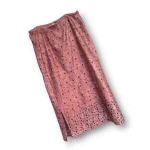 Vintage Pink Maxi Skirt with Subtle Pattern
